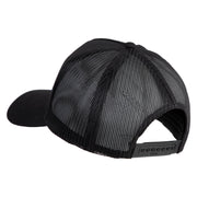 USS Nevada BB 36 Blue Patched Solid Cotton Twill 5 panel Mesh Back Cap - Black OSFM