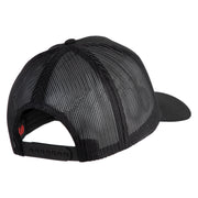 USS Nevada BB 36 Blue Patched Solid Cotton Twill 5 panel Mesh Back Cap - Black OSFM