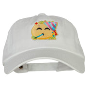 Party Emoji Patched Unstructured Washed Cap