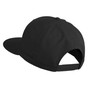 Old English White C Patched Cotton Twill Flat Bill Cap - Black OSFM