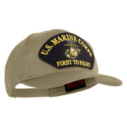 U.S. Marine Corps First to Fight Patched Solid Cotton Twill Pro Style Cap - Khaki OSFM