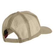 Iraqi Freedom Veteran Patched Solid Cotton Twill 5 panel Mesh Back Cap - Khaki OSFM