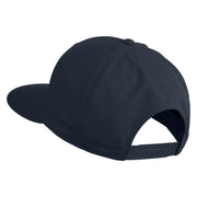 Old English White C Patched Cotton Twill Flat Bill Cap - Navy OSFM