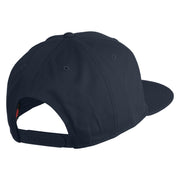 Old English White C Patched Cotton Twill Flat Bill Cap - Navy OSFM
