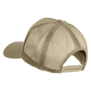 USS Nevada BB 36 Blue Patched Solid Cotton Twill 5 panel Mesh Back Cap - Khaki OSFM