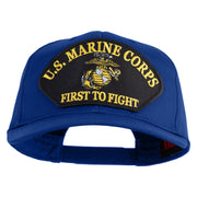 U.S. Marine Corps First to Fight Patched Solid Cotton Twill Pro Style Cap - Royal OSFM