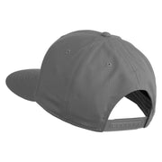Old English White C Patched Cotton Twill Flat Bill Cap - Grey OSFM