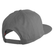 Old English White C Patched Cotton Twill Flat Bill Cap - Grey OSFM