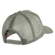 USS Nevada BB 36 Blue Patched Solid Cotton Twill 5 panel Mesh Back Cap - Grey OSFM