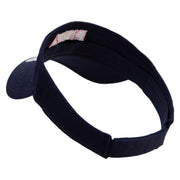 Stylish Pizza Logo Embroidered Cotton Twill Sun Visor - Navy OSFM