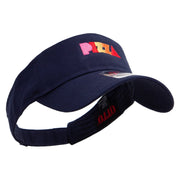 Stylish Pizza Logo Embroidered Cotton Twill Sun Visor - Navy OSFM