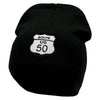 Route US 50 Sign Embroidered 8 inch Acrylic Short Blank Beanie