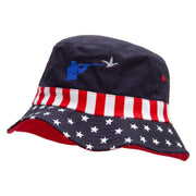 Catching a Bird Embroidered USA Flag Bucket Hat - Flag M