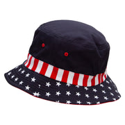 Catching a Bird Embroidered USA Flag Bucket Hat - Flag M