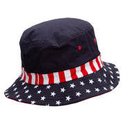 Catching a Bird Embroidered USA Flag Bucket Hat - Flag M