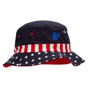 Catching a Bird Embroidered USA Flag Bucket Hat - Flag M