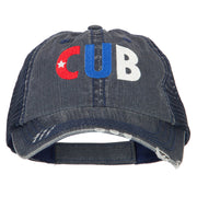 Cuba CUB Flag Embroidered Low Profile Cotton Mesh Cap