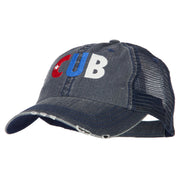 Cuba CUB Flag Embroidered Low Profile Cotton Mesh Cap