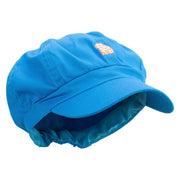 Cartoon Guinea Pig Embroidered Cotton Elastic Newsboy Cap - Sky OSFM