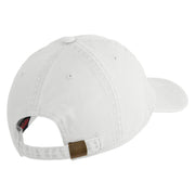 U.S. Air Force Roundel Embroidered Washed Solid Pigment Dyed Cotton Twill Brass Buckle Cap - White OSFM