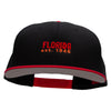 Florida Year Established Embroidered Two Tone Superior Cotton Twill Flat Bill Snapback Cap - Red-Black OSFM