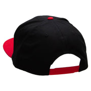 Florida Year Established Embroidered Two Tone Superior Cotton Twill Flat Bill Snapback Cap - Red-Black OSFM