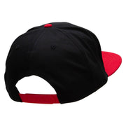 Florida Year Established Embroidered Two Tone Superior Cotton Twill Flat Bill Snapback Cap - Red-Black OSFM