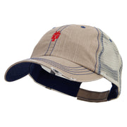 Red Lobster Embroidered Low Profile Special Cotton Mesh Cap - Khaki OSFM