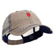 Red Lobster Embroidered Low Profile Special Cotton Mesh Cap - Khaki OSFM