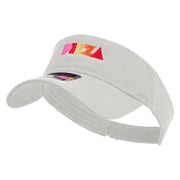 Stylish Pizza Logo Embroidered Cotton Twill Sun Visor - White OSFM