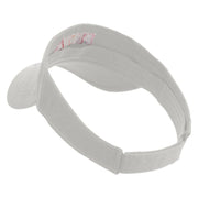 Stylish Pizza Logo Embroidered Cotton Twill Sun Visor - White OSFM