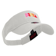 Stylish Pizza Logo Embroidered Cotton Twill Sun Visor - White OSFM