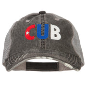 Cuba CUB Flag Embroidered Low Profile Cotton Mesh Cap