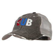 Cuba CUB Flag Embroidered Low Profile Cotton Mesh Cap