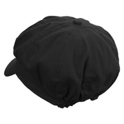 Cartoon Guinea Pig Embroidered Cotton Elastic Newsboy Cap - Black OSFM