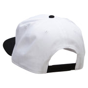 Florida Year Established Embroidered Two Tone Superior Cotton Twill Flat Bill Snapback Cap - Black-White OSFM