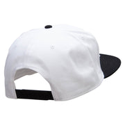 Florida Year Established Embroidered Two Tone Superior Cotton Twill Flat Bill Snapback Cap - Black-White OSFM