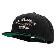 Licensed Golden Dolphin US Submarine Veteran Embroidered Wool Blend Prostyle Snapback Cap - Black OSFM
