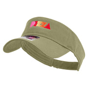 Stylish Pizza Logo Embroidered Cotton Twill Sun Visor - Khaki OSFM