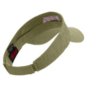 Stylish Pizza Logo Embroidered Cotton Twill Sun Visor - Khaki OSFM