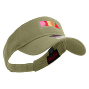 Stylish Pizza Logo Embroidered Cotton Twill Sun Visor - Khaki OSFM