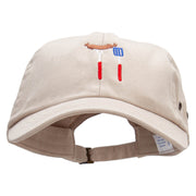 American Sausage Embroidered Normal Dyed Washed Caps - Khaki OSFM