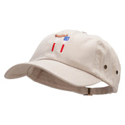 American Sausage Embroidered Normal Dyed Washed Caps - Khaki OSFM