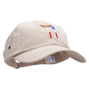 American Sausage Embroidered Normal Dyed Washed Caps - Khaki OSFM