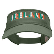 Ireland With Flag Colors Embroidered Pro Style Cotton Twill Washed Visor