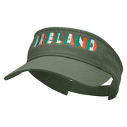 Ireland With Flag Colors Embroidered Pro Style Cotton Twill Washed Visor