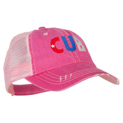 Cuba CUB Flag Embroidered Low Profile Cotton Mesh Cap