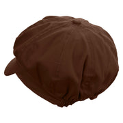 Cartoon Guinea Pig Embroidered Cotton Elastic Newsboy Cap - Brown OSFM