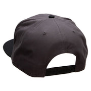 Florida Year Established Embroidered Two Tone Superior Cotton Twill Flat Bill Snapback Cap - Black-Charcoal OSFM