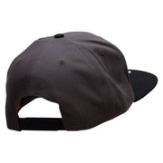 Florida Year Established Embroidered Two Tone Superior Cotton Twill Flat Bill Snapback Cap - Black-Charcoal OSFM